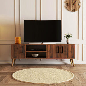 Comoda TV, Mezza, Exxen, 150x52x34 cm, Nuc