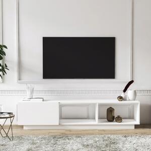 Comoda TV, Minima, Lepando, 160x64x35 cm, Alb