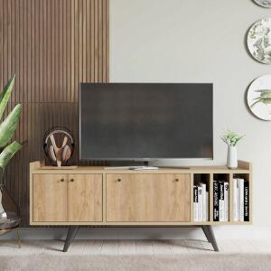 Comoda TV, Mod Design, Brukge, 150x56x40 cm, Stejar