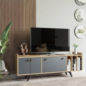 Comoda TV, Mod Design, Maribor, 150x40x62 cm, Antracit / Stejar