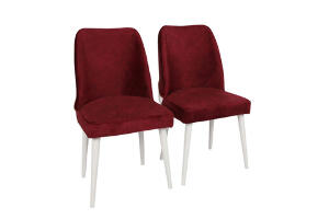 Set scaune (2 bucăți), Nmobb , Nova 782, Metal, Roșu Claret / Alb