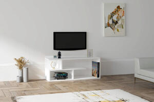 Comoda TV, Puqa Design, Cafu, 100x40x29.6 cm, PAL, Alb