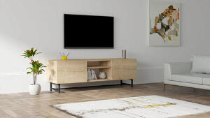 Comoda TV, Puqa Design, Tugi, 150x50x40 cm, PAL, Safir
