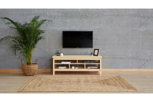 Comoda TV, Puqa Design, Velma, 140x50x40 cm, Lemn, Stejar