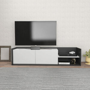 Comoda TV, Retricy, Krog, 160x35x36.8 cm, PAL, Antracit/Alb