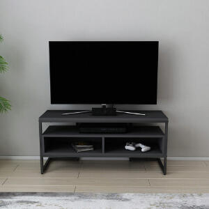 Comoda TV, Retricy, Merrion, 110x35x49.9 cm, PAL, Negru / Antracit
