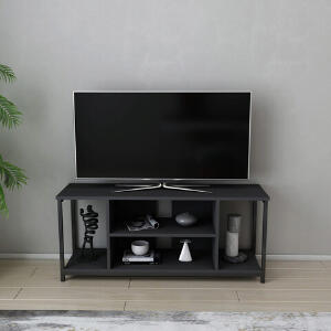 Comoda TV, Retricy, Rinaldo, 120x35x50.8 cm, PAL, Negru / Antracit