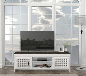 Comoda TV, Tera Home, Done, 150x48.2x35 cm, PAL, Alb/Maro închis