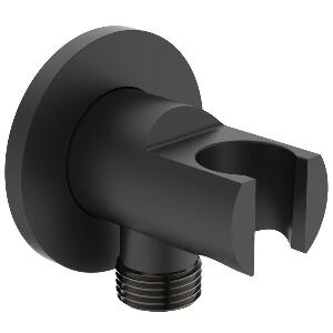 Cot iesire Ideal Standard Ideal Rain Round racord de conectare, negru mat - BC807XG