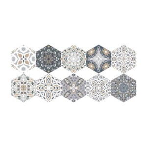 Set 10 autocolante de podea Ambiance Hexagons Emiliana, 40 x 90 cm
