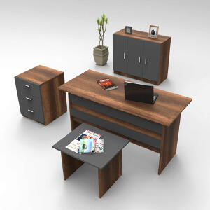 Set mobilier de birou, Locelso, VO12, Nuc / Antracit
