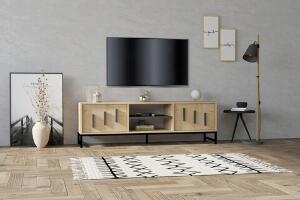 Comoda TV, Puqa Design, Shape, 160x50x40 cm, PAL, Maro