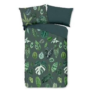Lenjerie de pat verde-închis din bumbac 140x200 cm – Good Morning