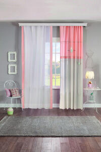 Perdea, Baby Girl Curtain (150x260 Cm), Çilek, Poliester
