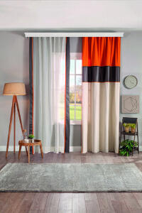 Perdea, Dynamic Curtain (160x260 Cm), Çilek, Poliester