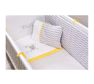 Set de dormit pentru bebelusi cu protectie laterala, Happy Nights Bedding Set (60 x 120), Çilek, Bumbac