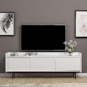 COMODA TV Atlas - White, Alb, 184x63x37 cm