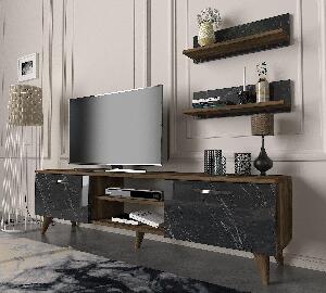 COMODA TV Ayden - Marble, Nuc, 150x40x30 cm