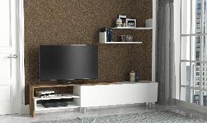 COMODA TV Dizayn - White, Walnut, Alb, 180x41x31 cm