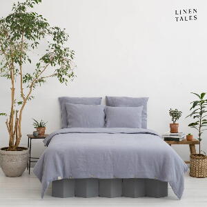 Lenjerie de pat gri deschis din fibre de cânepă pentru pat de o persoană 140x200 cm – Linen Tales