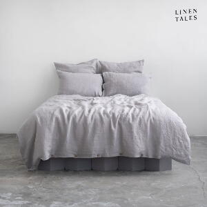 Lenjerie de pat gri deschis din in pentru pat de o persoană 135x200 cm – Linen Tales