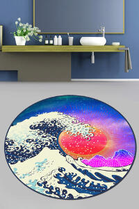 Covoraș de baie, Chilai Home, Tidal Wave Djt (200 cm), Poliester, Multicolor