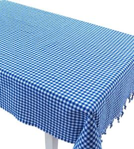 Tablecloth (150 x 150), Eponj Home, Zifir, 150x150 cm, Bumbac, Albastru alb