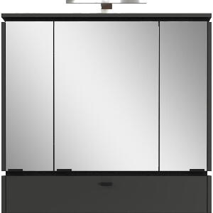 Dulap de baie gri antracit cu oglindă/cu iluminare 79x80 cm Modesto – Germania