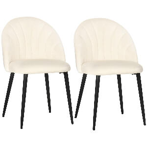 HOMCOM Set 2 scaune pentru camera de zi si sufragerie tapitate, cu design nordic si ergonomic, 52x54x79 cm | AOSOM RO