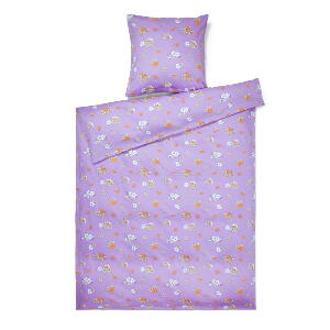 Lenjerie de pat mov din bumbac satinat pentru pat de o persoană/extinsă 140x220 cm Grand Pleasantly – JUNA