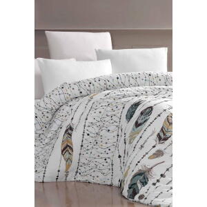 Lenjerie de pat pentru pat de o persoană/extins și cearceaf Feather Green – Mila Home