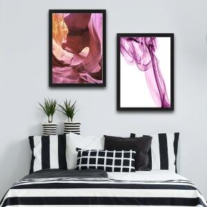 Set 2 tablouri decorative, Soft Pink Set, PAL, Hartie, Multicolor