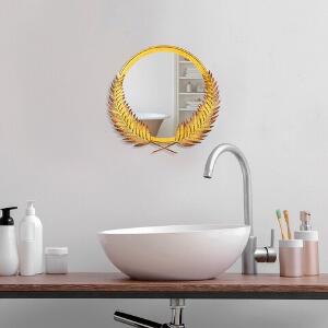 Oglinda decorativa, Palm Mirror M, Metal, Dimensiune: 48 x 45 cm, Auriu