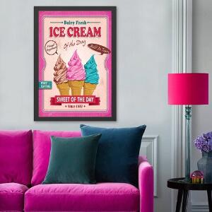Tablou decorativ, Ice Cream (55 x 75), MDF , Polistiren, Multicolor