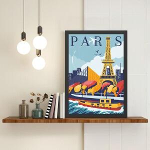 Tablou decorativ, Paris 4 (40 x 55), MDF , Polistiren, Multicolor