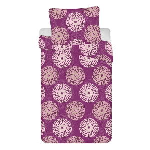 Lenjerie de pat violet din bumbac din 4 piese pentru pat single 140x200 cm Aloma - Jerry Fabrics