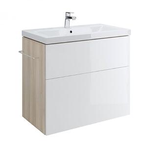 Dulap baie suspendat Cersanit Smart pentru lavoar incastrabil, 80 cm, alb