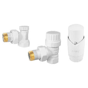 Set robinet coltar termostatic decorativ Ferro alb