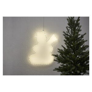Decorațiune suspendată luminoasă cu LED Star Trading Lumiwall Snowman, înălțime 50 cm