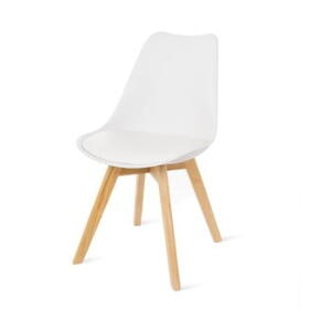 Set 2 scaune cu picioare din lemn de fag loomi.design Retro, alb