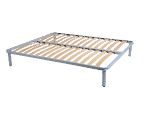 Somiera de pat cu picioare, metal si lemn stratificat, 140x200