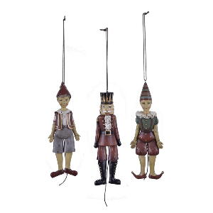 Set 3 decorațiuni de Crăciun în formă de marionete Ego Dekor