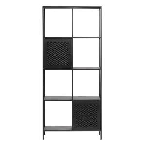Bibliotecă neagră din metal 80x180 cm Malibu – Unique Furniture