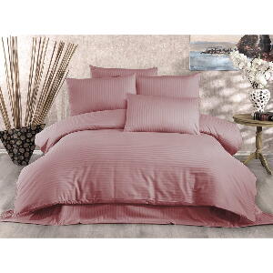 Lenjerie de pat roz din bumbac satinat pentru pat de o persoană 140x200 cm Lilyum – Mijolnir
