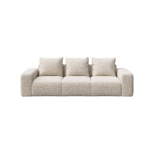 Canapea bej cu tapițerie din stofă bouclé 287 cm Feiro – MESONICA