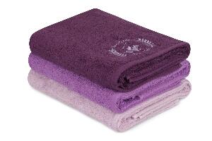Set 3 prosoape baie din bumbac, Beverly Hills Polo Club 402 Lila / Mov / Violet, 70 x 140 cm