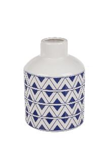 Vaza decorativa din ceramica Tunisi L Alb / Albastru, Ø15,8xH21,5 cm