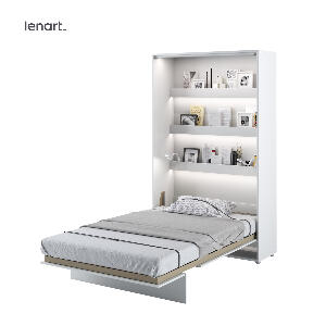 Lenart BED CONCEPT 120x200 cm - Pat rabatabil de perete vertical cu mecanism pneumatic si somiera inclusa