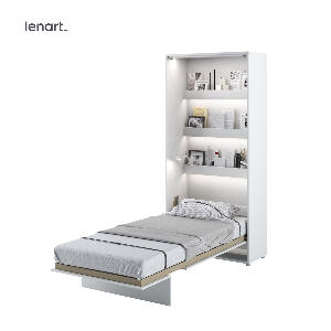Lenart BED CONCEPT 90x200 cm - Pat rabatabil de perete vertical cu mecanism pneumatic si somiera inclusa