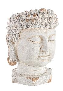 Ghiveci din magnesia, Buddha Head Round Ivoir, Ø35xH50 cm
